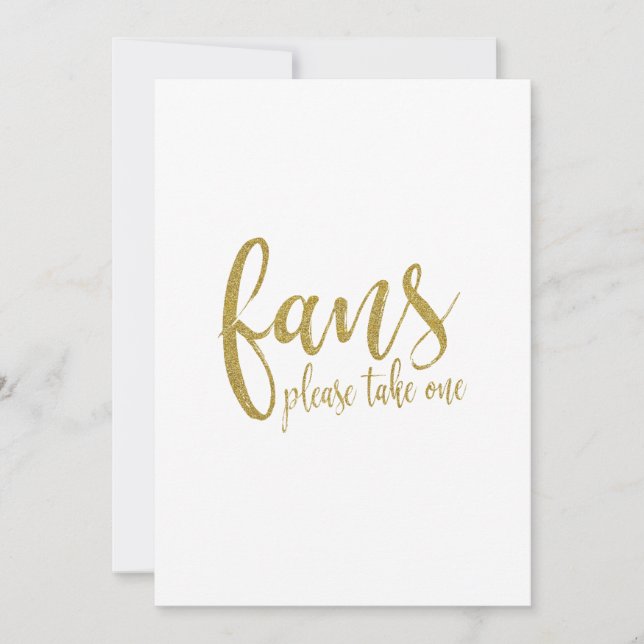 Invitation Panneau de mariage abordable pailleté or pour fans (Devant)