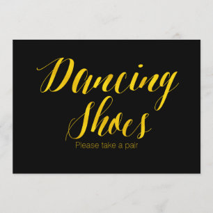 Invitation Panneau de mariage chic "Dancing Shoes" en faux pa