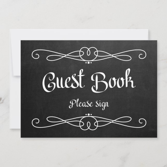 Invitation Panneau de mariage de style tableau noir "Livre d' (Devant)