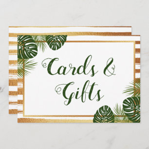 Invitation Panneau de mariage Gold Foil & Green Palm Leaf Bea