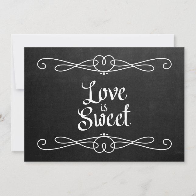 Invitation Panneau de mariage "L'amour est doux" de style tab (Devant)