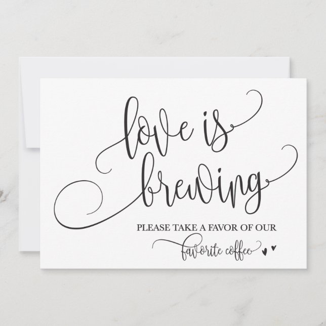 Invitation Panneau de mariage Love Is Brewing Coffee Bar (Devant)