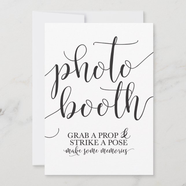 Invitation Panneau de mariage Photobooth - Prenez un accessoi (Devant)