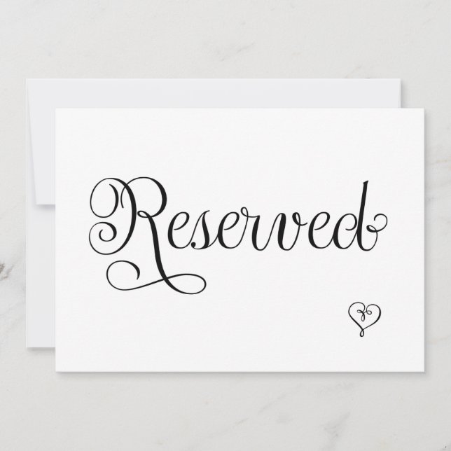 Invitation Panneau de mariage réservé, (Devant)