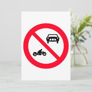 Invitation Panneau de signalisation 'Aucun véhicule'