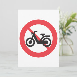 Invitation Panneau de signalisation 'Interdiction aux motos'