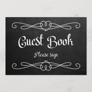 Invitation Panneau de signalisation "Livre d'or" Mariage