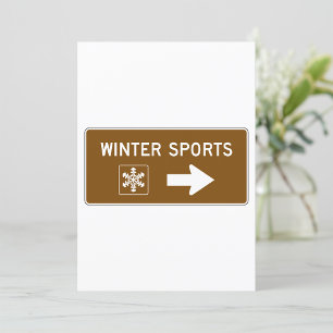 Invitation Panneau de signalisation pour sports d'hiver Invit