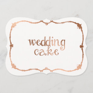 Invitation Panneau de table de gâteau Mariage à effet or Rose