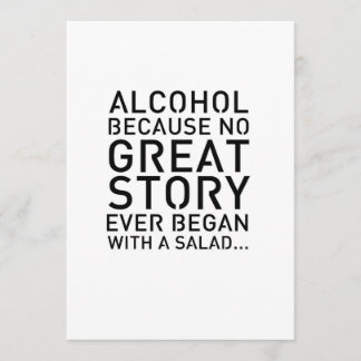 Invitation Panneau de table moderne 5x7 Alcool parce que