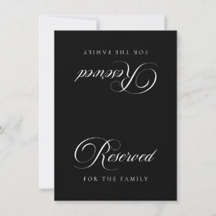 Invitation Panneau de table réservé pour mariage noir ivoire