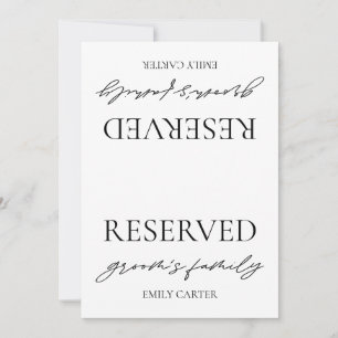 Invitation Panneau de tente de table réservée pour mariage bl