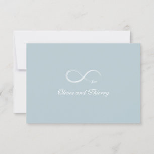 Invitation Panneau d'infini Dusty bleu gris blanc mariage RSV