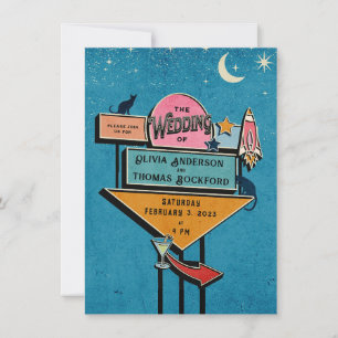 Invitation Panneau d'invitation de mariage rétro