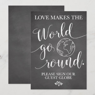 Invitation Panneau du Mariage du Globe invité