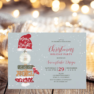 Invitation Panneau en bois rustique entreprise Noël