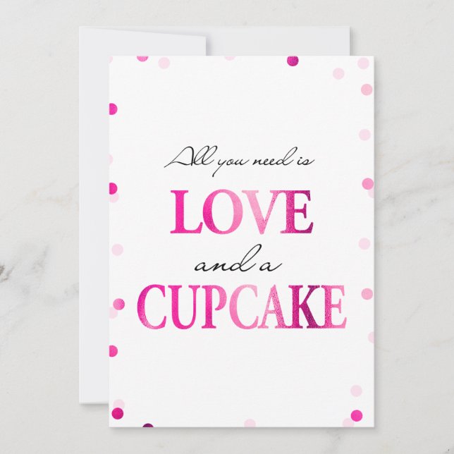 Invitation Panneau Fête des mariées Cupcake | Pink Magenta Co (Devant)