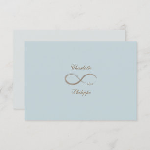 Invitation Panneau Infinité Dusty Blue Grey Gold Wedding RSVP