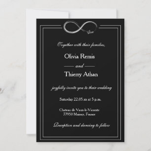 Invitation Panneau Infinity Noir et blanc Unique Mariage Chic