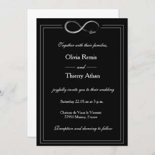 Invitation Panneau Infinity Noir et blanc Unique Mariage Chic