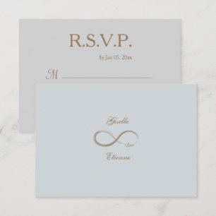 Invitation Panneau Infinity Or Bleu Personnalisé Nom Mariage 
