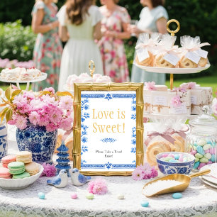 Invitation Panneau "L'amour est doux" aux florales de fleur b