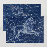 Panneau Leo Zodiac Illustration Vintage