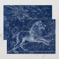 Panneau Leo Zodiac Illustration Vintage