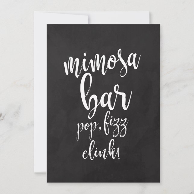 Invitation Panneau Mariage abordable Mimosa Bar Chalkboard (Devant)