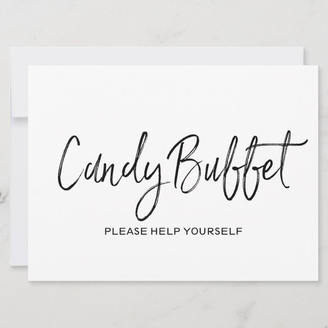 Invitation Panneau Mariage "Candy buffet"| Élégant (Devant)