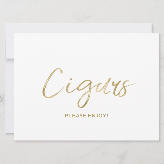 Invitation Panneau mariage "Cigars" | Or élégant (Devant)