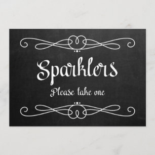 Invitation Panneau Mariage du tableau de bord "Sparklers"