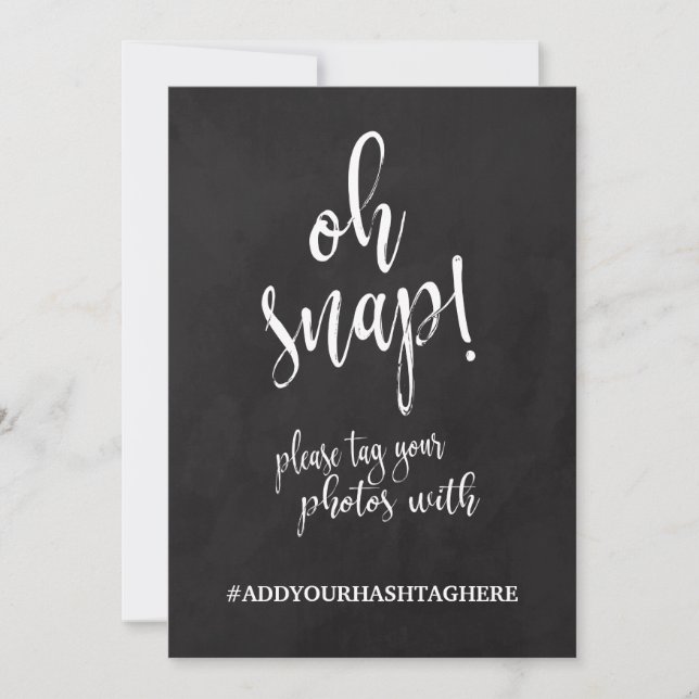 Invitation Panneau mariage Hashtag abordable (Devant)