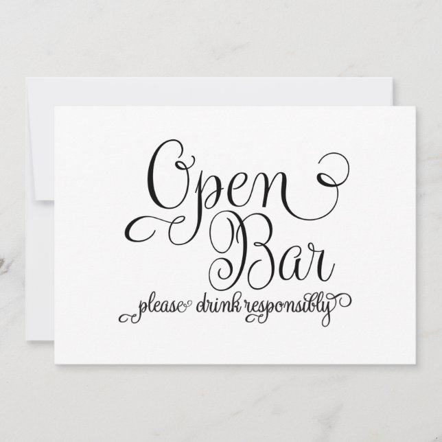 Invitation Panneau Mariage OPen Bar (Devant)