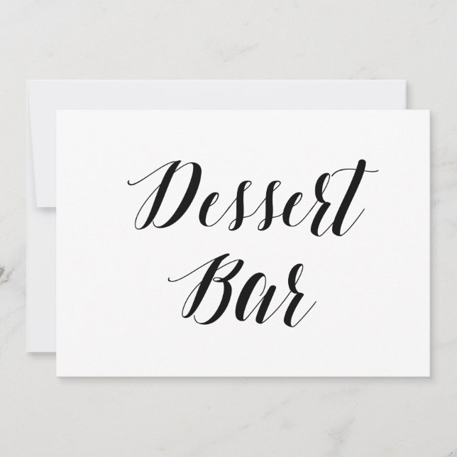Invitation Panneau Mariage Style calligraphie "Dessert Bar" (Devant)