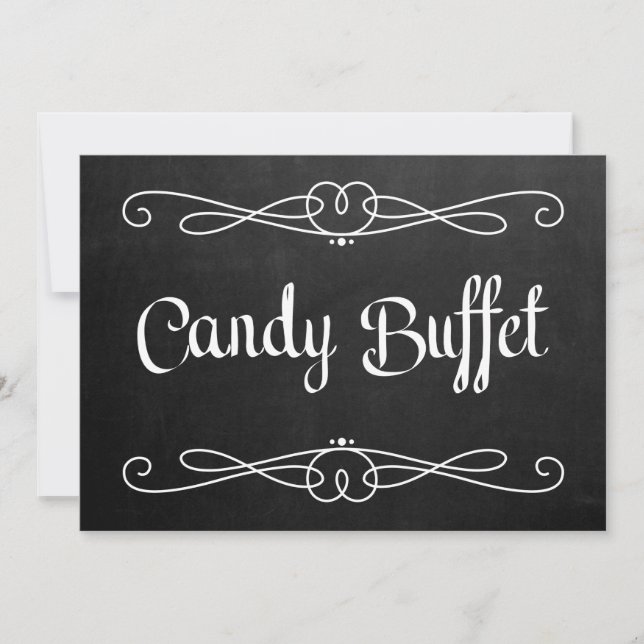 Invitation Panneau Mariage Style Chalkboard "Buffet de bonbon (Devant)