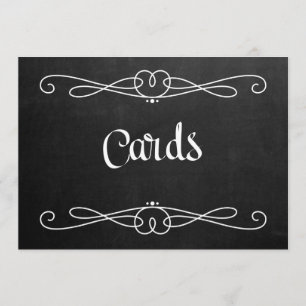 Invitation Panneau Mariage Style tableau noir "Cartes"