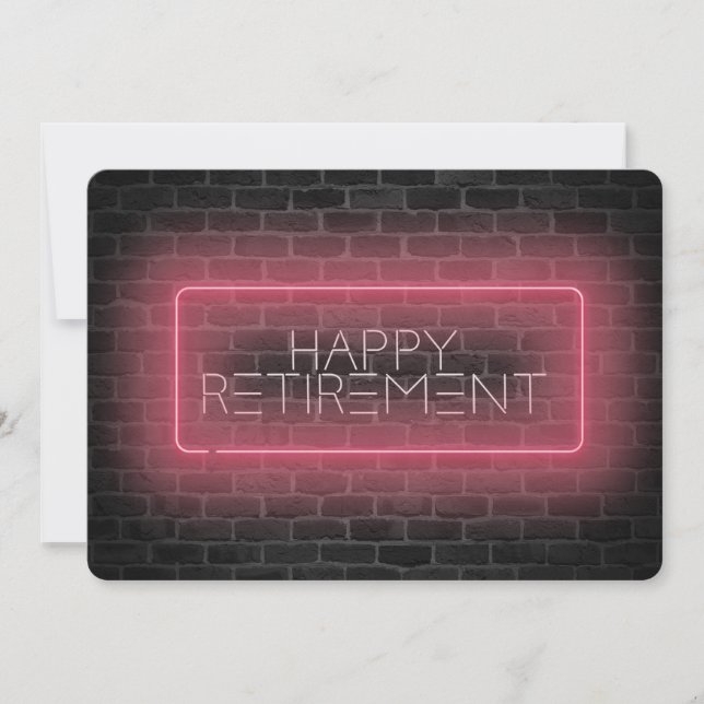 Invitation Panneau Neon du Parti de la retraite sur mur (Devant)