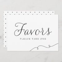 Panneau Noir Dainty Script Faveurs de mariage