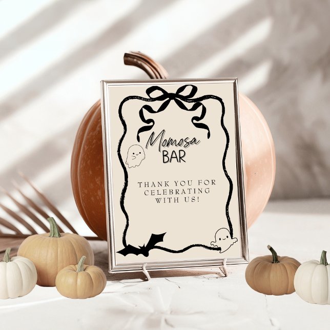 Invitation Panneau Petit boite "Momosa" Mimosa Bar (A Little boo "Momosa" Mimosa Bar sign)
