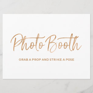 Invitation Panneau "Photobooth" de mariage Rose dorée éléga