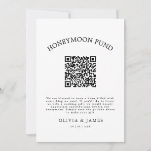 Invitation Panneau QR Code Caisse de Lune de Miel, Mariage Lu