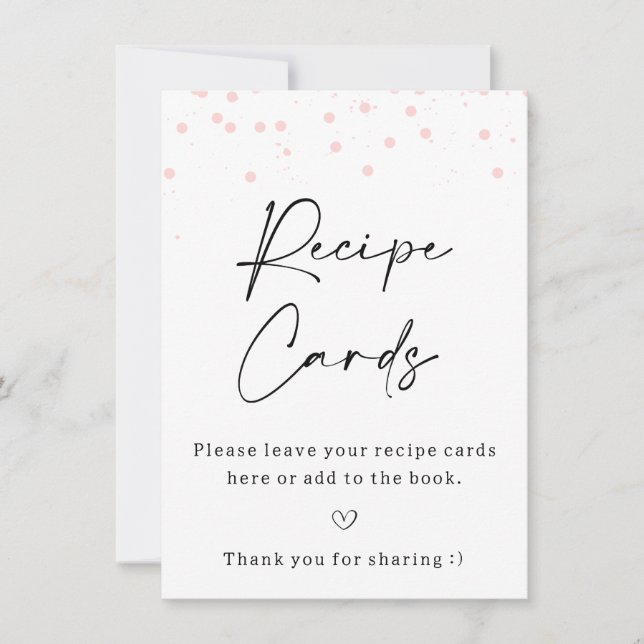 Invitation Panneau Recette Dots Roses Modernes (Devant)
