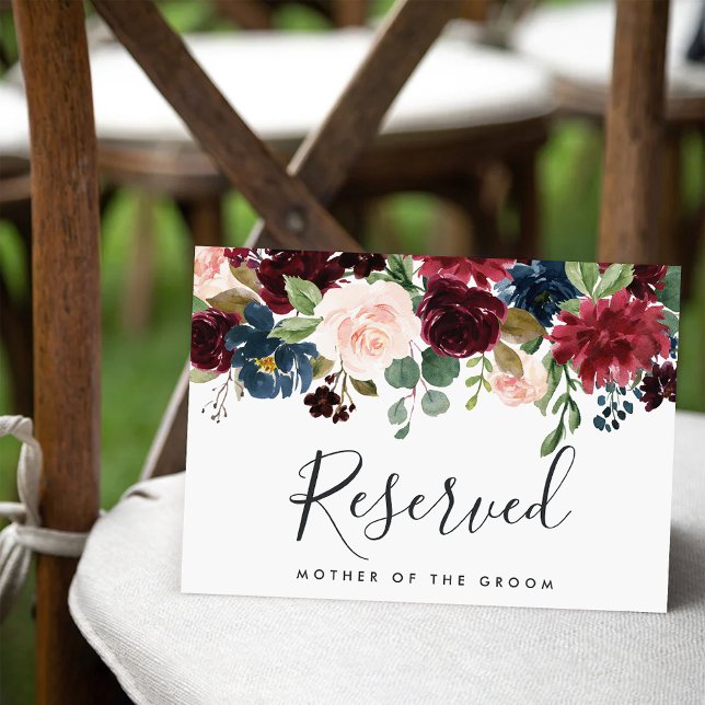 Invitation Panneau Réservé du Mariage de fleurs radiantes (Créateur téléchargé)