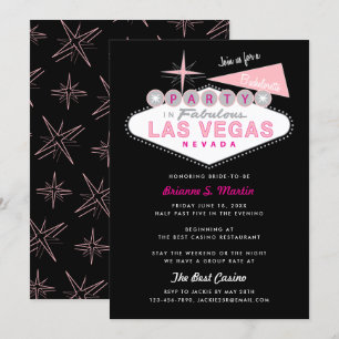 Invitation Panneau Retro Las Vegas Bachelorette Party Invitat