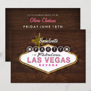 Invitation Panneau Retro Las Vegas Bachelorette Party Invitat