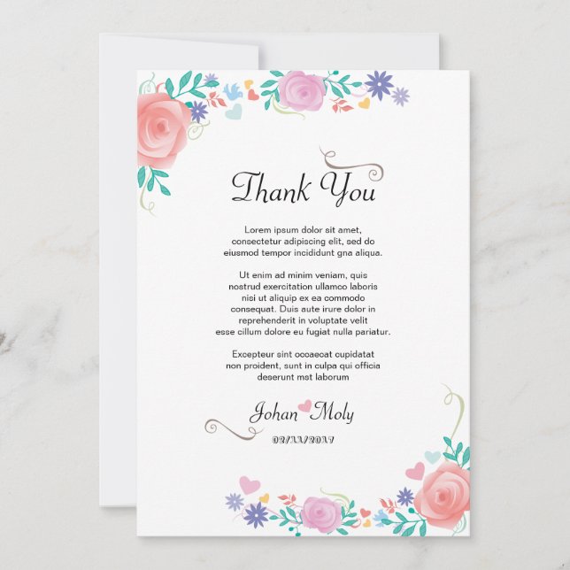 Invitation Panneau Tableau Mariage floral (Devant)