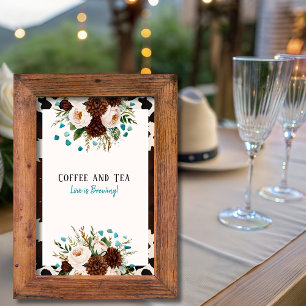 Invitation Panneau Western Coffee and Tea Love