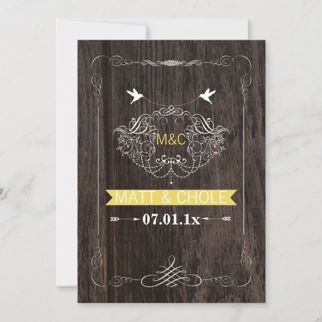 Invitation Panneaux de bois PixDezines/cadre de rouleaux/coli (Devant)