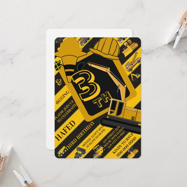 Invitation Panneaux de la partie de construction, Camion modi (Devant/Arrière en situation)